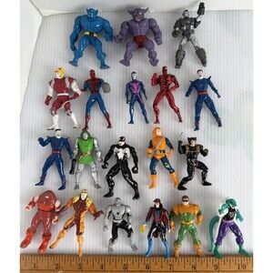 Lot of 19 Marvel ToyBiz Die Cast Metal Figures Vintage X-Men 1990s Heroes Mini